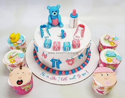 Boy or Girl Baby Shower cake - Cake by Sweet Mantra Homemade Customized Cakes Pune