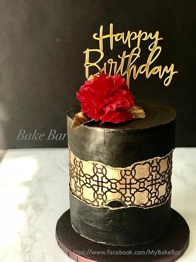 Black and gold fault line cake - Cake by Prats