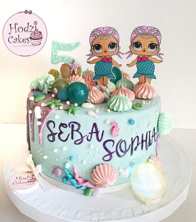 Twins Mermaid lol dolls Cake👯🏻‍♀️ - Cake by Hend Taha-HODZI CAKES