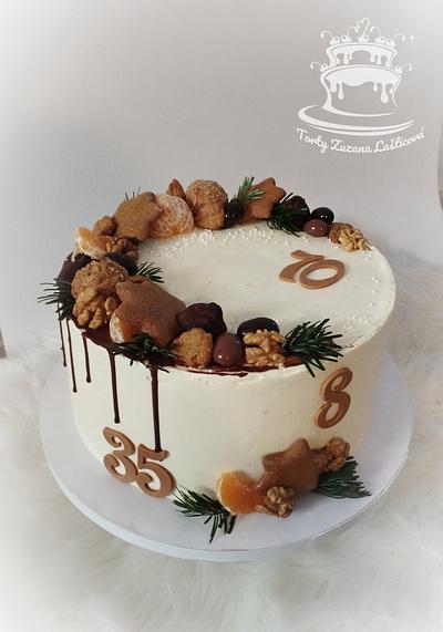 Xmas and bday cake - Cake by ZuzanaL