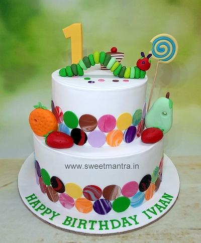 Caterpillar 2 tier cake - Cake by Sweet Mantra Homemade Customized Cakes Pune