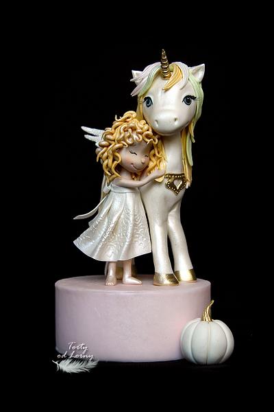 Little girl and unicorn  - Cake by Lorna
