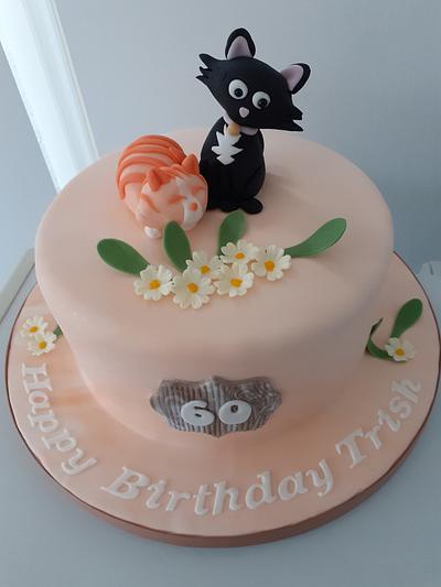 Cat cake for a 60th birthday  - Cake by Combe Cakes