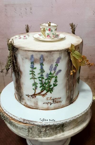 Herbarium and tea for herbalist:) - Cake by SojkineTorty