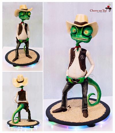 3D sculpted cake - Rango - Cake by Cherry on Top Cakes