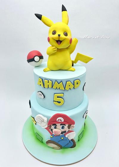 Pokémon cake , Super Mario cake - Cake by Mervat Abu