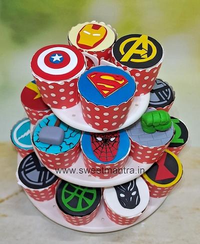 Superhero cupcakes for kids - Cake by Sweet Mantra Homemade Customized Cakes Pune