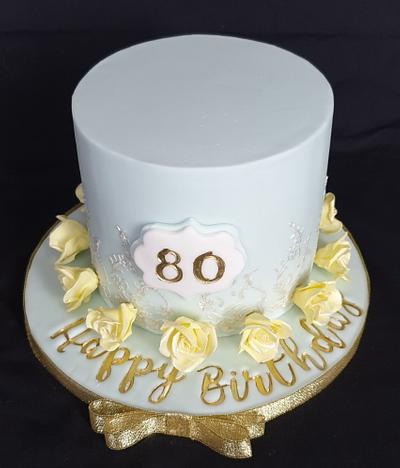 Floral 80th - Cake by Essentially Cakes