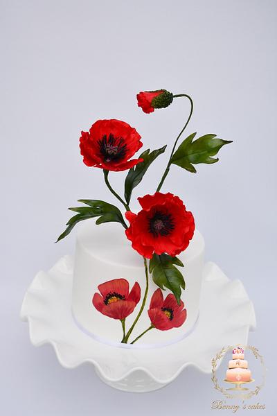Poppies - Cake by Benny's cakes