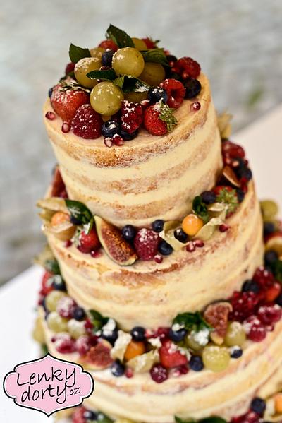 Wedding cake with fruit - Cake by Lenkydorty
