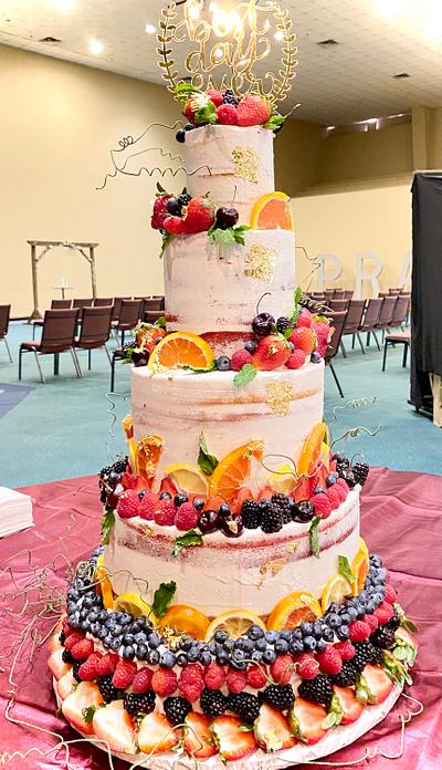 “Fruit salad” wedding cake  - Cake by Enchanted Bakes by Timothy 