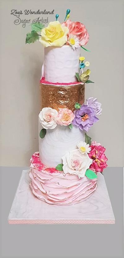 Wedding floral cake - Cake by Zoi Pappou