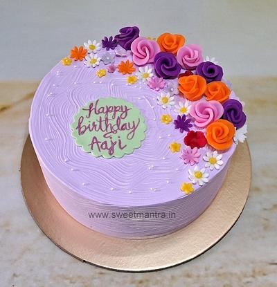 Flowers cake for grandmother - Cake by Sweet Mantra Homemade Customized Cakes Pune