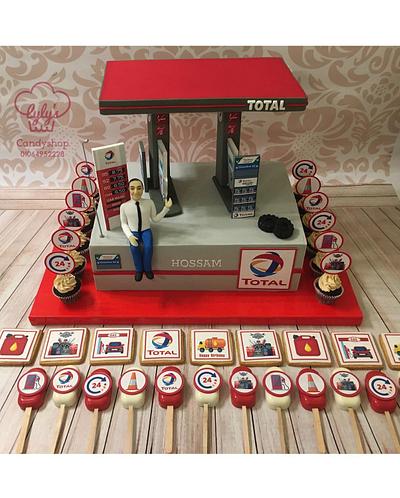 Gas Station Cake, Mini Cupcakes, Cake Sickles and Cookies - Cake by Maaly