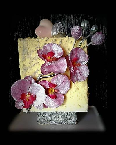 Cake ice cream, chocolate decor, for orchid day - Cake by Viktory