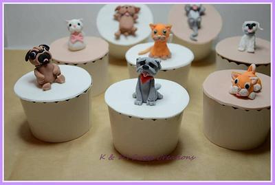 Cats and dogs cupcakes - Cake by Konstantina - K & D's Sweet Creations