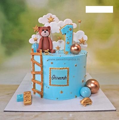 1st birthday cake for boy in whipped cream - Cake by Sweet Mantra Homemade Customized Cakes Pune