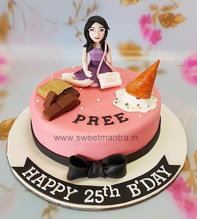 Cake with pretty girl - Cake by Sweet Mantra Homemade Customized Cakes Pune