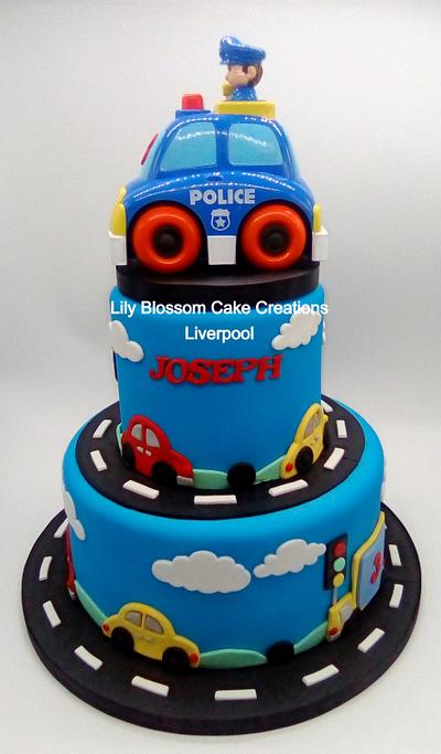 Police Car 3rd Birthday Cake - Cake by Lily Blossom Cake Creations