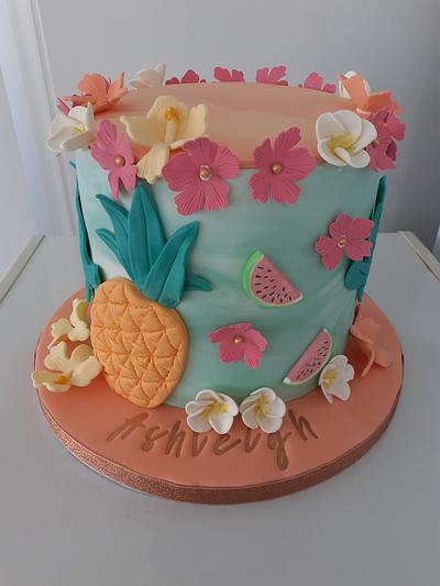 Hawaiian theme - Cake by Combe Cakes
