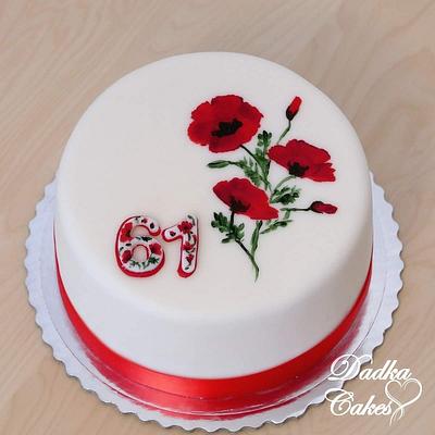 painted poppies - Cake by Dadka Cakes
