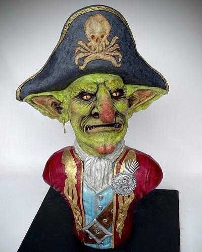 Pirate orc bust cake - Cake by Gina Molyneux