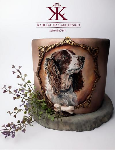 Handpainted dog cake - Cake by Fatiha Kadi