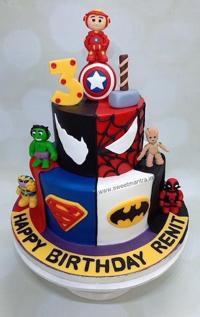Avengers cake in 2 tier - Cake by Sweet Mantra Homemade Customized Cakes Pune