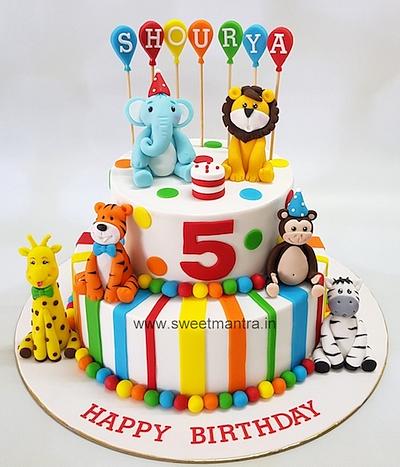 Animals 2 tier cake - Cake by Sweet Mantra Homemade Customized Cakes Pune