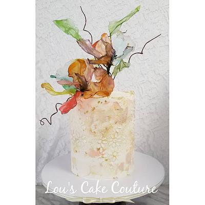 Flowing Flowers-Rice Paper - Cake by Lou's Cake Couture