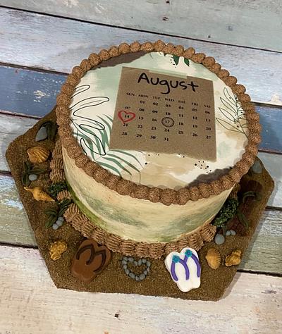 Beach Themed Birthday/Anniversary cake - Cake by Eicie Does It Custom Cakes