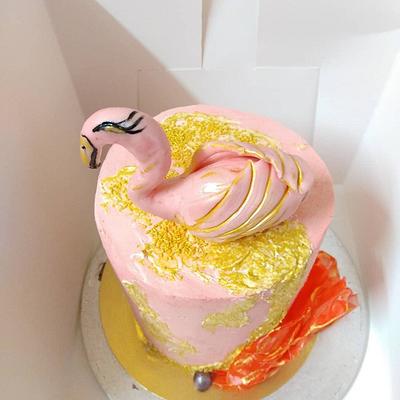 FLAMINGO BDAY CAKE - Cake by Cups'Cakery Design