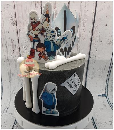 undertale themed cake  - Cake by bettissweetworld