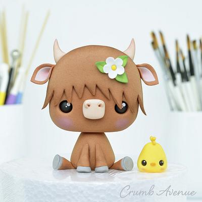 Highland Cow Cake Topper - Cake by Crumb Avenue
