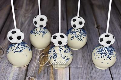 cakepops first communion soccer themed  - Cake by Daria Albanese