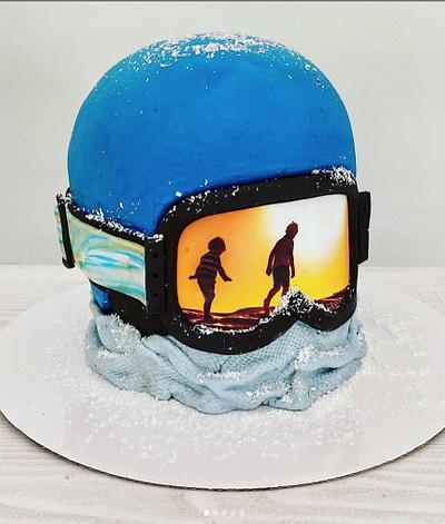 Ski Helmet - Cake by Neda's Cakes