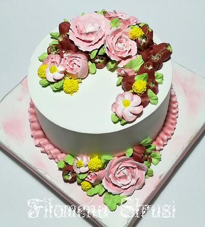 Whippingcream flower cake ... - Cake by Filomena