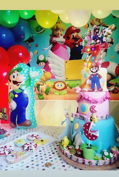 Super Mario party cake  - Cake by Ashlei Samuels