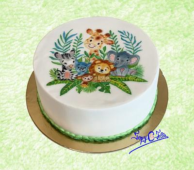Jungle cake hand painted  - Cake by Felis Toporascu