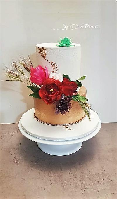 Wedding Floral cake - Cake by Zoi Pappou