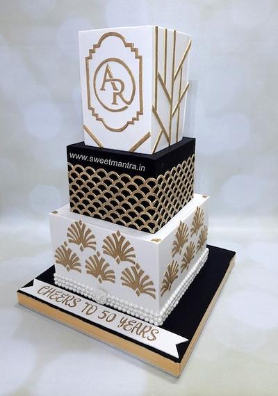 Luxury designer cake for 50th birthday - Cake by Sweet Mantra Homemade Customized Cakes Pune