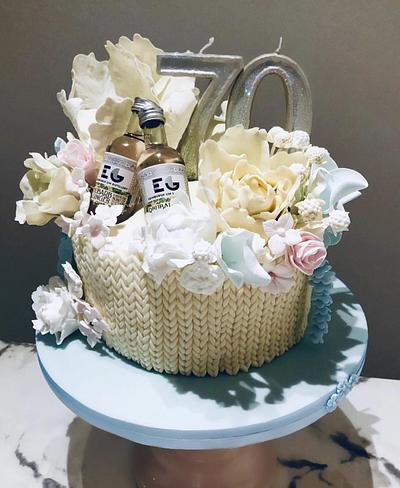 Knitting & Gin Birthday Cake - Cake by Sugar by Rachel