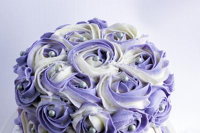 Purple Rosettes - Cake by Anchored in Cake