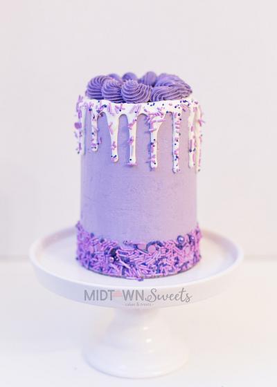 Purple Vanilla Drip Cake - Cake by Midtown Sweets
