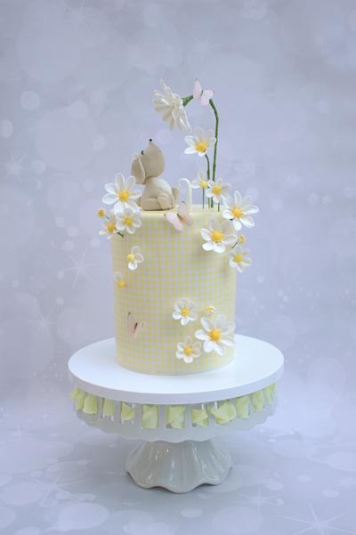 Baby bunny and daisy 1st birthday cake  - Cake by Lynette Brandl
