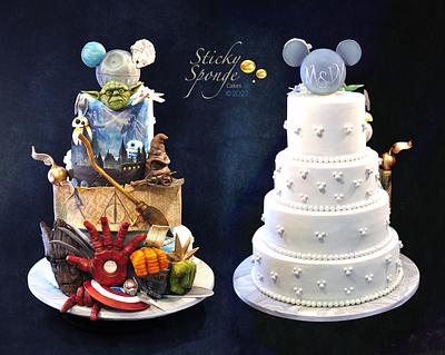 Disney, Marvel, Harry Potter and Starwars themed wedding cake - Cake by Sticky Sponge Cake Studio