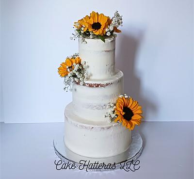 Sunflower Wedding Cake - Cake by Donna Tokazowski- Cake Hatteras, Martinsburg WV