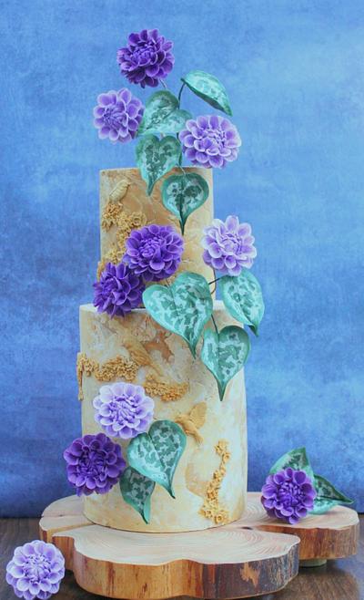 Pretty Purples and Lilacs  - Cake by Lynette Brandl
