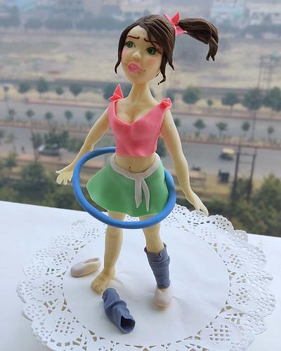 Hoola hoop fondant figurine - Cake by Monika1590