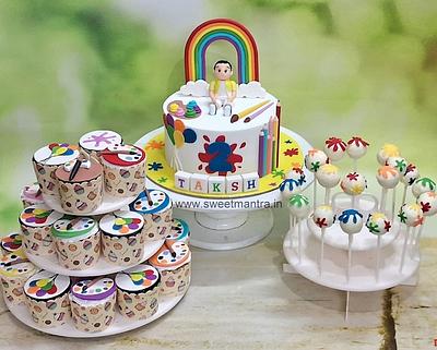 Painting theme dessert table - Cake by Sweet Mantra Homemade Customized Cakes Pune